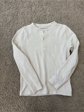abercrombie kids Cream Waffle-Knit Long Sleeve Henley